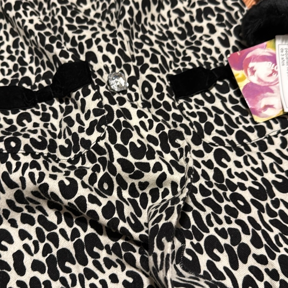 NWT Blueberi Boulevard girls kids black white Leopard Print Coat Halloween 6Y - Picture 5 of 5